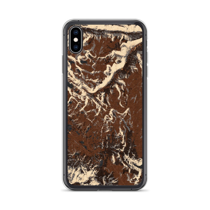 Custom iPhone XS Max Beartooth Pass Wyoming Map Phone Case in Ember
