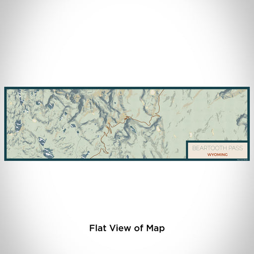 Flat View of Map Custom Beartooth Pass Wyoming Map Enamel Mug in Woodblock