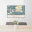 24x36 Beaufort North Carolina Map Print Lanscape Orientation in Woodblock Style Behind 2 Chairs Table and Potted Plant