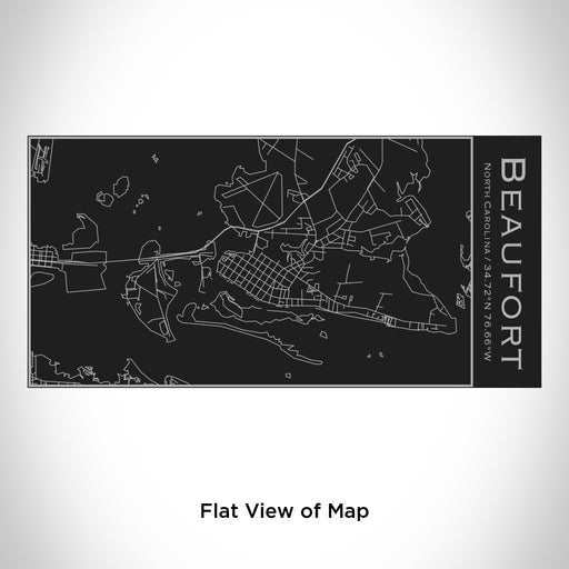 Rendered View of Beaufort North Carolina Map Engraving on 17oz Stainless Steel Insulated Cola Bottle in Black