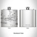 Rendered View of Beaufort North Carolina Map Engraving on 6oz Stainless Steel Flask