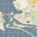 Beaufort North Carolina Map Print in Woodblock Style Zoomed In Close Up Showing Details