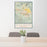 24x36 Beaumont California Map Print Portrait Orientation in Woodblock Style Behind 2 Chairs Table and Potted Plant