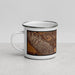 Left View Custom Beaumont California Map Enamel Mug in Ember