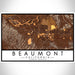 Beaumont California Map Print Landscape Orientation in Ember Style With Shaded Background