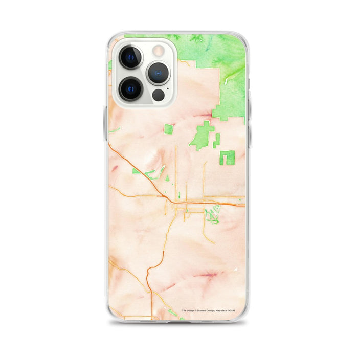 Custom iPhone 12 Pro Max Beaumont California Map Phone Case in Watercolor
