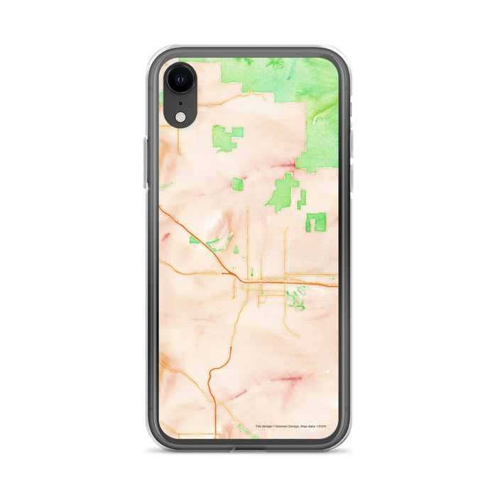 Custom iPhone XR Beaumont California Map Phone Case in Watercolor