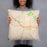 Person holding 18x18 Custom Beaumont California Map Throw Pillow in Watercolor