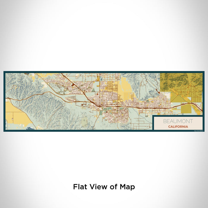 Flat View of Map Custom Beaumont California Map Enamel Mug in Woodblock