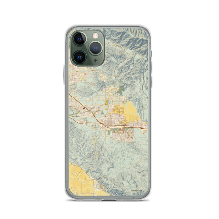 Custom iPhone 11 Pro Beaumont California Map Phone Case in Woodblock
