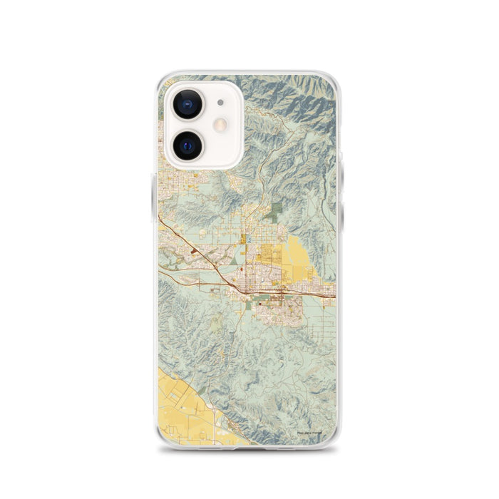 Custom iPhone 12 Beaumont California Map Phone Case in Woodblock