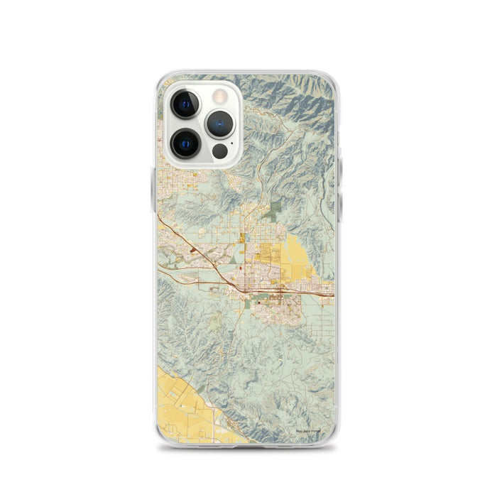 Custom iPhone 12 Pro Beaumont California Map Phone Case in Woodblock