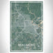 Beaumont Texas Map Print Portrait Orientation in Afternoon Style With Shaded Background