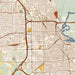 Beaumont Texas Map Print in Woodblock Style Zoomed In Close Up Showing Details