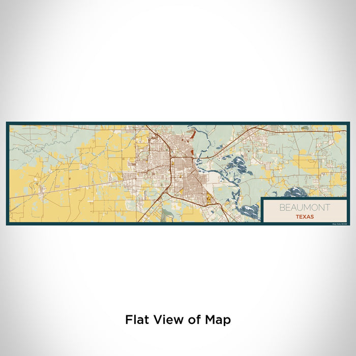 Flat View of Map Custom Beaumont Texas Map Enamel Mug in Woodblock