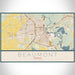 Beaumont Texas Map Print Landscape Orientation in Woodblock Style With Shaded Background
