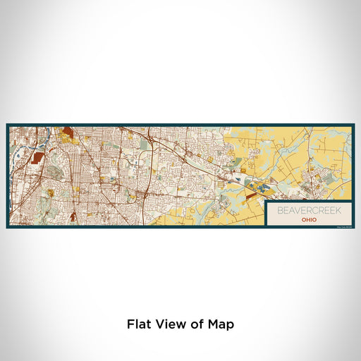 Flat View of Map Custom Beavercreek Ohio Map Enamel Mug in Woodblock