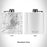 Rendered View of Beaver Dam Wisconsin Map Engraving on 6oz Stainless Steel Flask in White