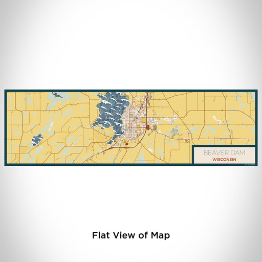 Flat View of Map Custom Beaver Dam Wisconsin Map Enamel Mug in Woodblock