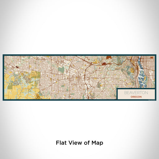 Flat View of Map Custom Beaverton Oregon Map Enamel Mug in Woodblock