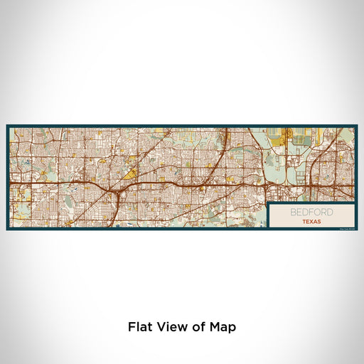 Flat View of Map Custom Bedford Texas Map Enamel Mug in Woodblock