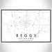 Beggs Oklahoma Map Print Landscape Orientation in Classic Style With Shaded Background