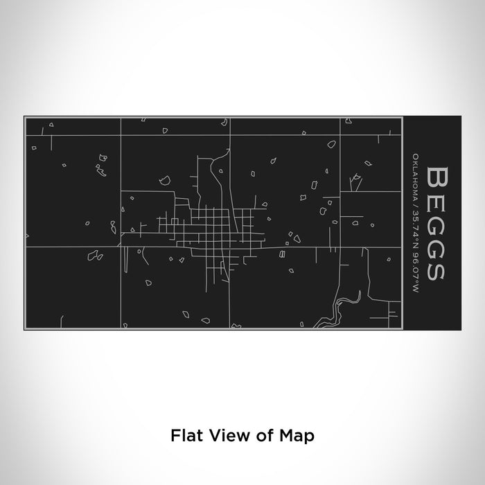Rendered View of Beggs Oklahoma Map Engraving on 17oz Stainless Steel Insulated Cola Bottle in Black