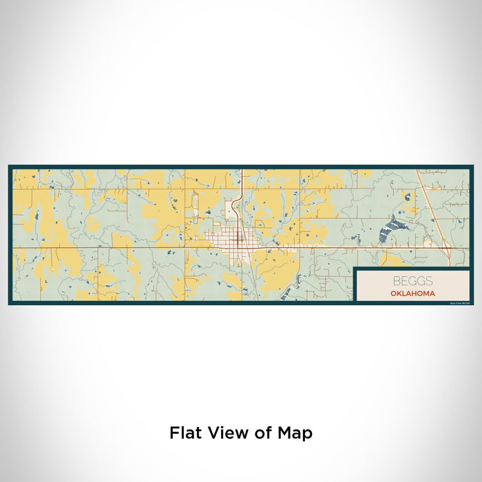 Flat View of Map Custom Beggs Oklahoma Map Enamel Mug in Woodblock