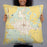 Person holding 22x22 Custom Beggs Oklahoma Map Throw Pillow in Woodblock