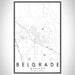 Belgrade Montana Map Print Portrait Orientation in Classic Style With Shaded Background