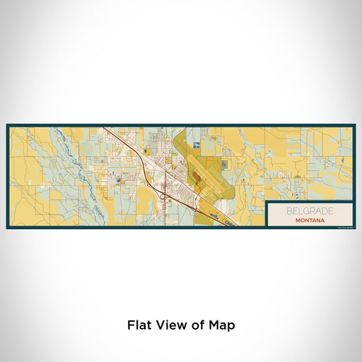 Flat View of Map Custom Belgrade Montana Map Enamel Mug in Woodblock