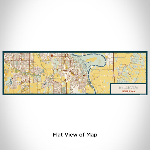 Flat View of Map Custom Bellevue Nebraska Map Enamel Mug in Woodblock