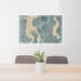 24x36 Bellevue Washington Map Print Lanscape Orientation in Afternoon Style Behind 2 Chairs Table and Potted Plant