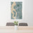 24x36 Bellevue Washington Map Print Portrait Orientation in Afternoon Style Behind 2 Chairs Table and Potted Plant
