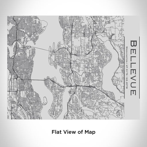 Rendered View of Bellevue Washington Map Engraving on 20oz Stainless Steel Insulated Bottle with Bamboo Top