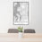 24x36 Bellevue Washington Map Print Portrait Orientation in Classic Style Behind 2 Chairs Table and Potted Plant