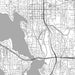 Bellevue Washington Map Print in Classic Style Zoomed In Close Up Showing Details