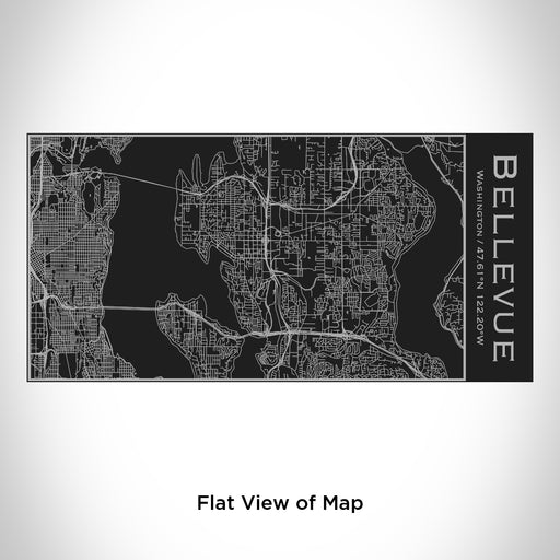 Rendered View of Bellevue Washington Map Engraving on 17oz Stainless Steel Insulated Cola Bottle in Black
