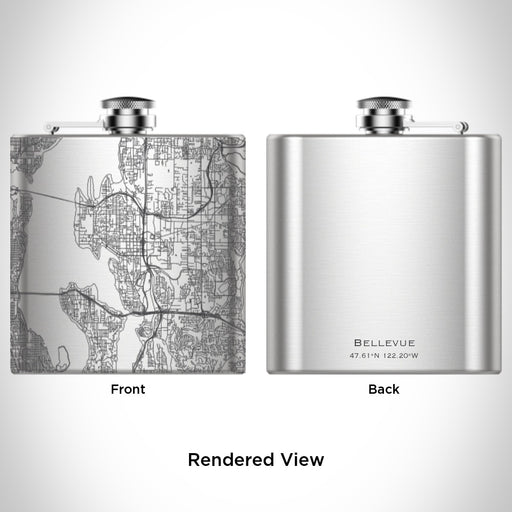 Rendered View of Bellevue Washington Map Engraving on undefined
