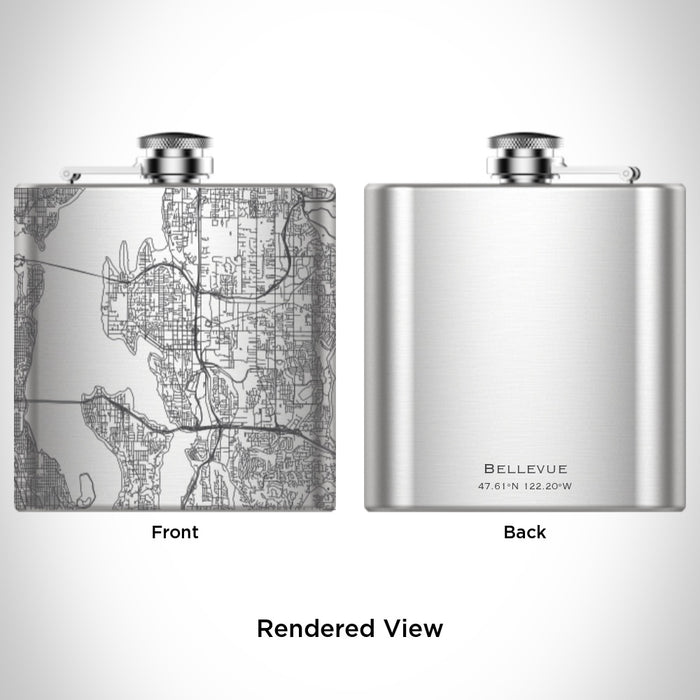 Rendered View of Bellevue Washington Map Engraving on undefined