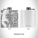 Rendered View of Bellevue Washington Map Engraving on 6oz Stainless Steel Flask in White