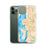 Custom Bellevue Washington Map Phone Case in Watercolor on Table with Laptop and Plant