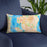 Custom Bellevue Washington Map Throw Pillow in Watercolor on Blue Colored Chair