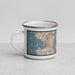 Left View Custom Bellevue Washington Map Enamel Mug in Woodblock