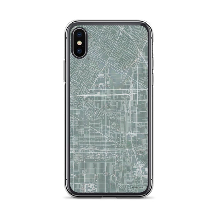 Custom iPhone X/XS Bellflower California Map Phone Case in Afternoon