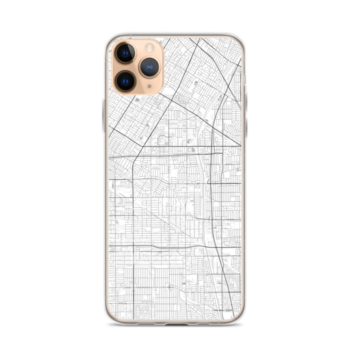 Custom iPhone 11 Pro Max Bellflower California Map Phone Case in Classic