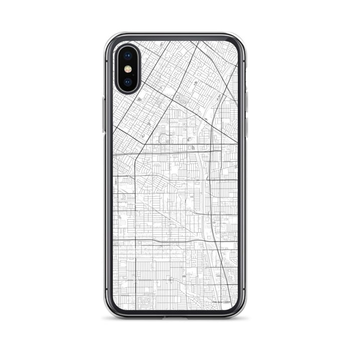Custom iPhone X/XS Bellflower California Map Phone Case in Classic