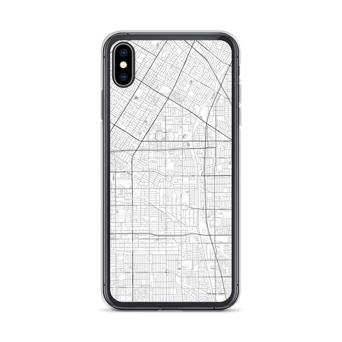 Custom iPhone XS Max Bellflower California Map Phone Case in Classic