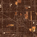 Bellflower California Map Print in Ember Style Zoomed In Close Up Showing Details