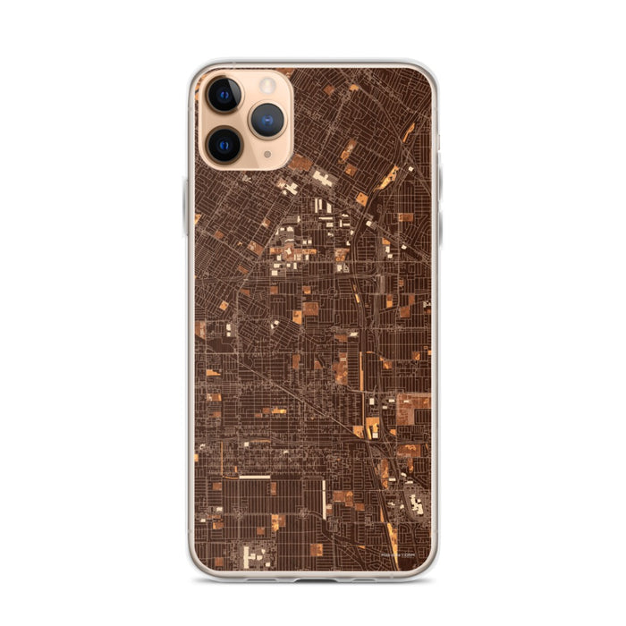 Custom iPhone 11 Pro Max Bellflower California Map Phone Case in Ember